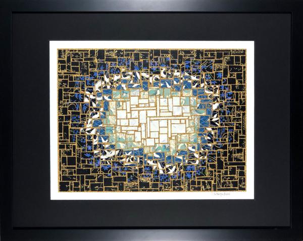 Heart In Flight - 14" x 18" Framed, Matted Washi Mosaic