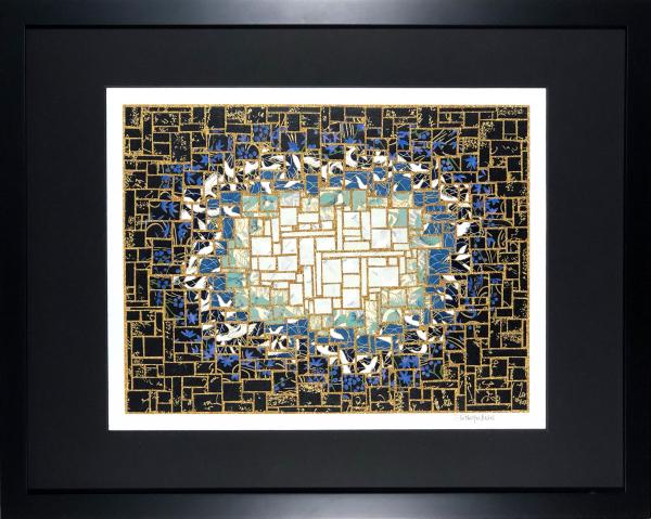 Heart In Flight - 14" x 18" Framed, Matted Washi Mosaic picture