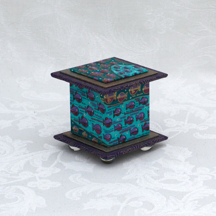 Pisces Washi Covered Box, 3"x3" (brim to brim); 3.38" tall picture