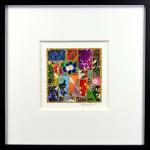 Flower Power - 8"x8" Framed, Matted Washi Mosaic