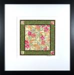 Tropics 1 - 12.5" x 12.5" Framed, Matted Washi Mosaic