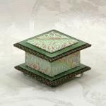 Mint ReedsWashi Covered Box, 3"x3" (brim to brim); 2" tall