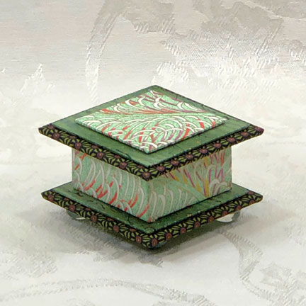 Mint ReedsWashi Covered Box, 3"x3" (brim to brim); 2" tall picture