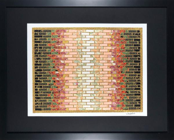 Harvest - 14" x 18" Framed, Matted Washi Mosaic picture