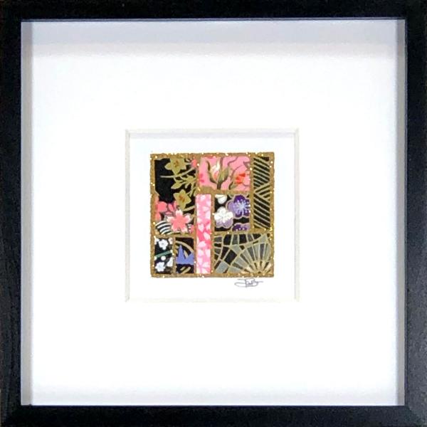 Blacks 002  - 6"x6" Framed, Matted Washi Mosaic