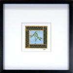 Dragonfly 002  - 6"x6" Framed, Matted Washi Mosaic