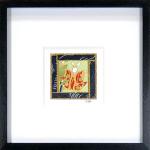 Bunnies 001  - 6"x6" Framed, Matted Washi Mosaic