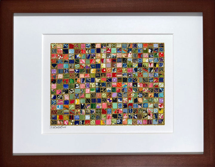 Winter Comfort - 9"x12" Framed, Matted Washi Mosaic