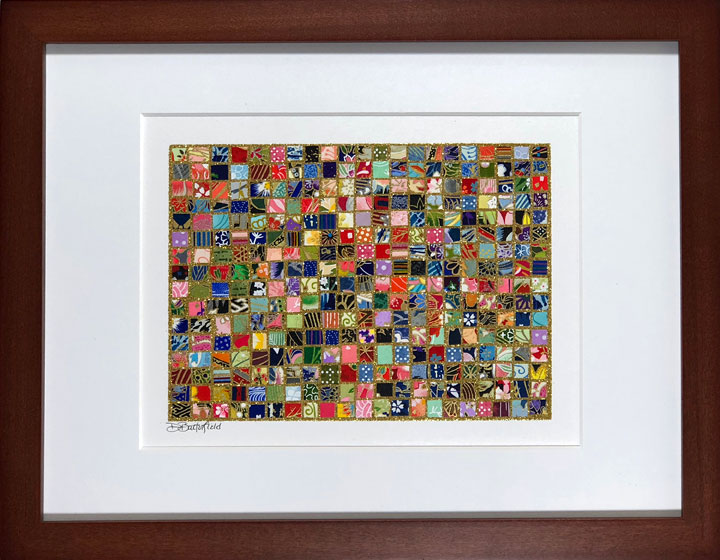 Winter Comfort - 9"x12" Framed, Matted Washi Mosaic picture