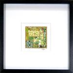 Greens 001  - 6"x6" Framed, Matted Washi Mosaic