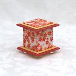 Yellow Happy Washi Covered Box, 3"x3" (brim to brim); 3.38" tall