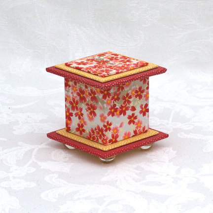 Yellow Happy Washi Covered Box, 3"x3" (brim to brim); 3.38" tall picture