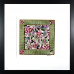 Tropics 2 - 12.5" x 12.5" Framed, Matted Washi Mosaic