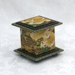 Ochre Cranes Washi Covered Box, 3"x3" (brim to brim); 3.38" tall