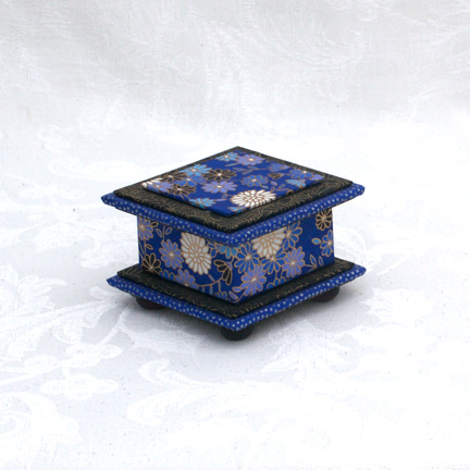 Blue Mum Washi Covered Box, 3"x3" (brim to brim); 2" tall picture