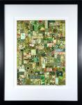 Green Fields - 14" x 18" Framed, Matted Washi Mosaic