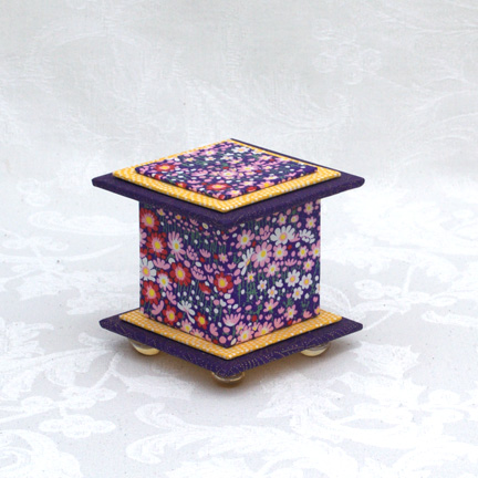 Purple Happy Washi Covered Box, 3"x3" (brim to brim); 3.38" tall picture