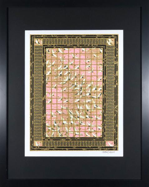 Peace - 14" x 18" Framed, Matted Washi Mosaic picture