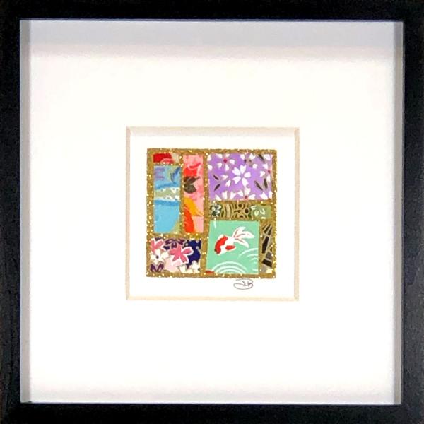 Mixed Color 007  - 6"x6" Framed, Matted Washi Mosaic