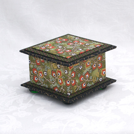 85 Washi Covered Box, 4.5"x 4.5" (brim to brim); 3.25" tall picture