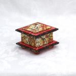 Yellow Cherry Washi Covered Box, 3"x3" (brim to brim); 2" tall