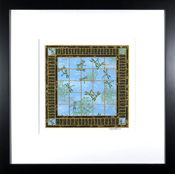 Gathering Spot - 12.5" x 12.5" Framed, Matted Washi Mosaic picture