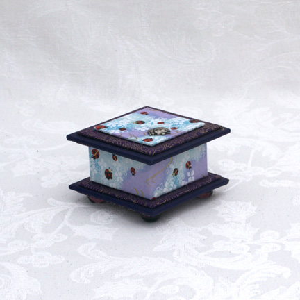 Ladybug Washi Covered Box, 3"x3" (brim to brim); 2" tall picture