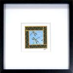 Dragonfly 001  - 6"x6" Framed, Matted Washi Mosaic