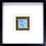 Dragonfly 001  - 6"x6" Framed, Matted Washi Mosaic