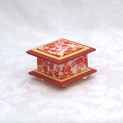 Yellow Happy Washi Covered Box, 3"x3" (brim to brim); 2" tall picture