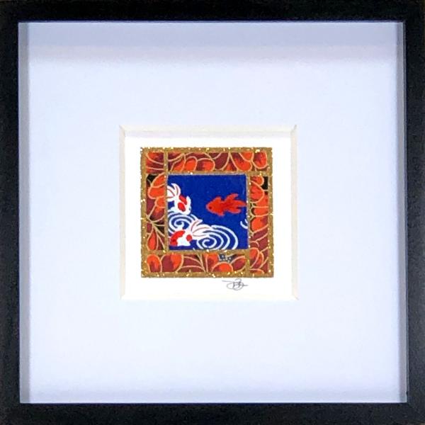 Goldfish 001  - 6"x6" Framed, Matted Washi Mosaic picture