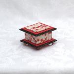 Red Cherry Washi Covered Box, 3"x3" (brim to brim); 2" tall