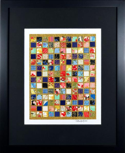 Family - 11"x14" Framed, Matted Washi Mosaic picture