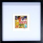 Mixed Color 003  - 6"x6" Framed, Matted Washi Mosaic