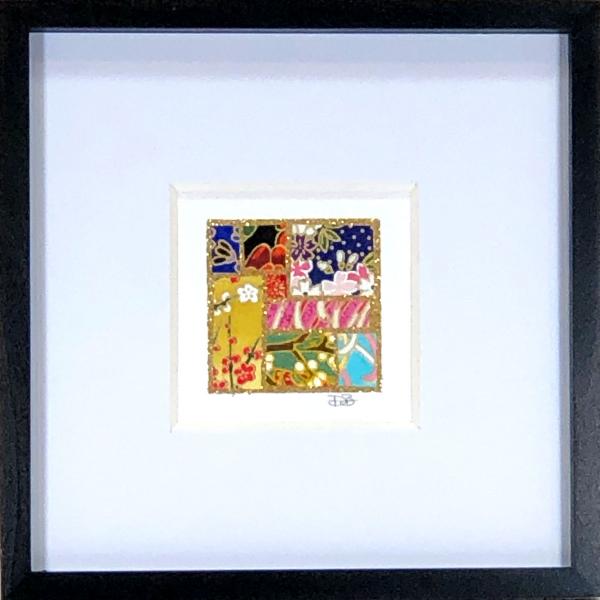 Mixed Color 003  - 6"x6" Framed, Matted Washi Mosaic