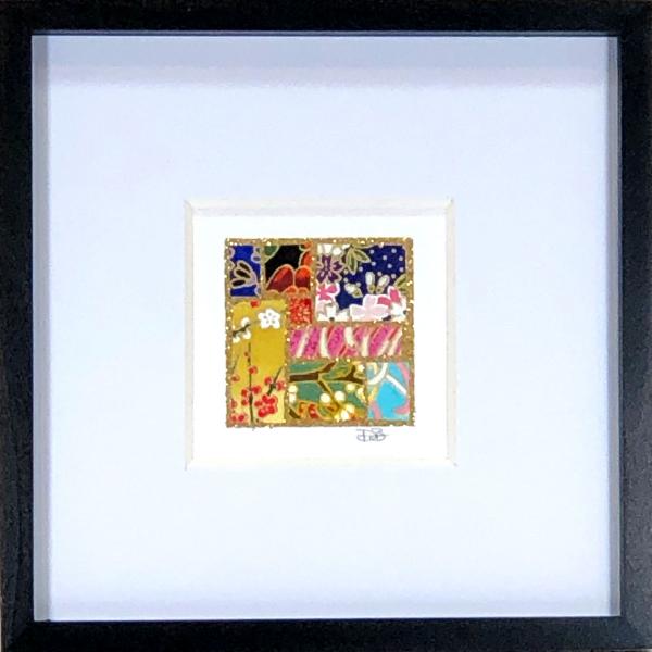 Mixed Color 003  - 6"x6" Framed, Matted Washi Mosaic picture