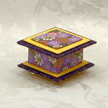 Purple Happy Washi Covered Box, 3"x3" (brim to brim); 2" tall picture