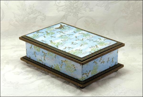 Dragonfly  Washi Covered Box, 9.75" x 6.75" (brim to brim); 3.5" tall picture