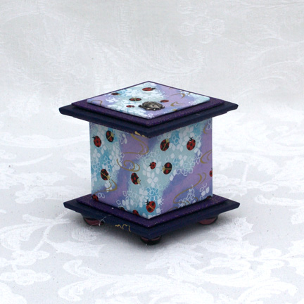 Ladybug Washi Covered Box, 3"x3" (brim to brim); 3.38" tall picture