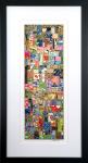 Bits And Pieces - 10" x 20" Framed, Matted Washi Mosaic