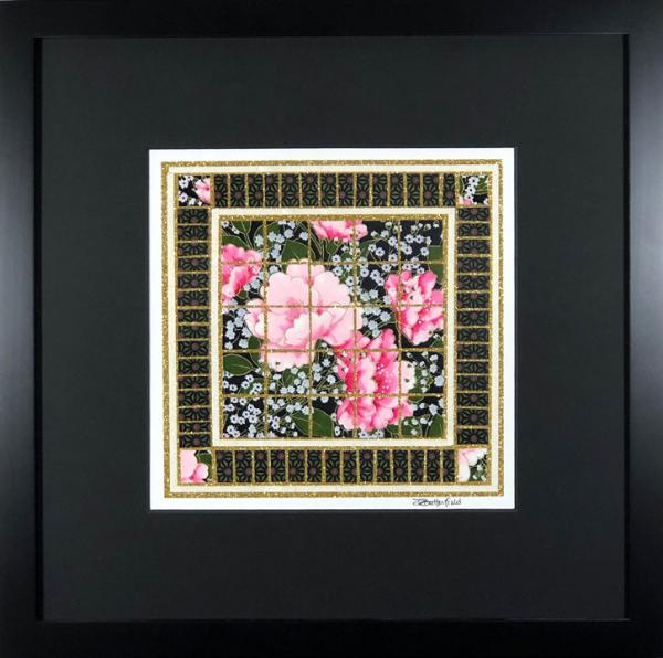 Maesy - 12.5" x 12.5" Framed, Matted Washi Mosaic picture