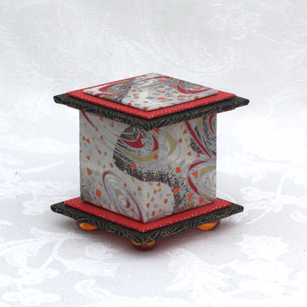Celebration Washi Covered Box, 3"x3" (brim to brim); 3.38" tall
