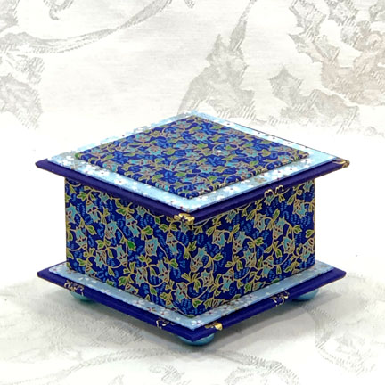 Blue Bell Washi Covered Box, 4.5"x 4.5" (brim to brim); 3.25" tall picture