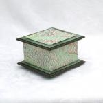 Mint Reeds Washi Covered Box, 4.5"x 4.5" (brim to brim); 3.25" tall