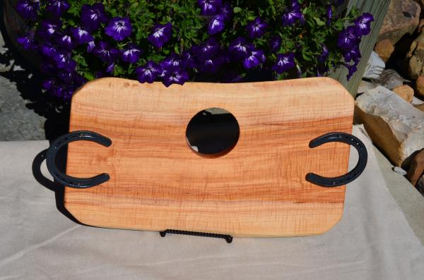 Maple Charcuterie board with Horse Shoe handles picture