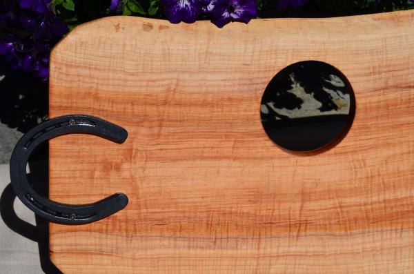 Maple Charcuterie board with Horse Shoe handles picture