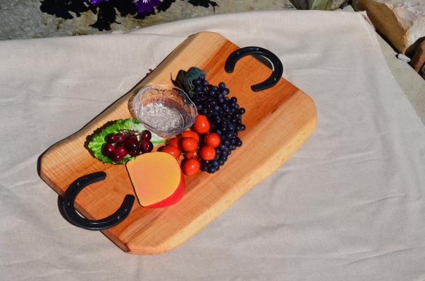 Maple Charcuterie board with Horse Shoe handles picture