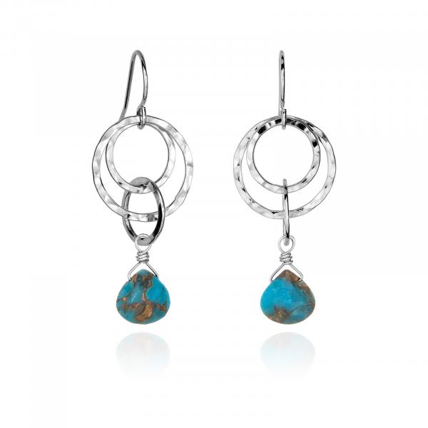 Small Multi-Hoop Dangle Earrings - Mojave Copper Turquoise