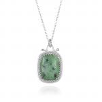 Sterling Silver Green Zoisite Necklace