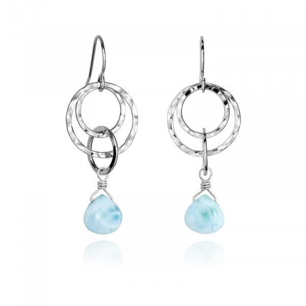 Small Multi Hoop Dangle Earrings - Larimar picture